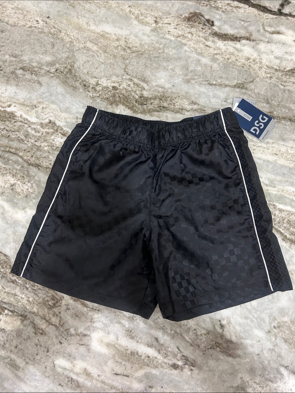 NWT DSG (Dick’s) Boys Black Woven Soccer Athletic Shorts with White Piping